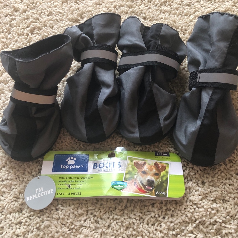 Size XL Rubber Reflective Dog Boots